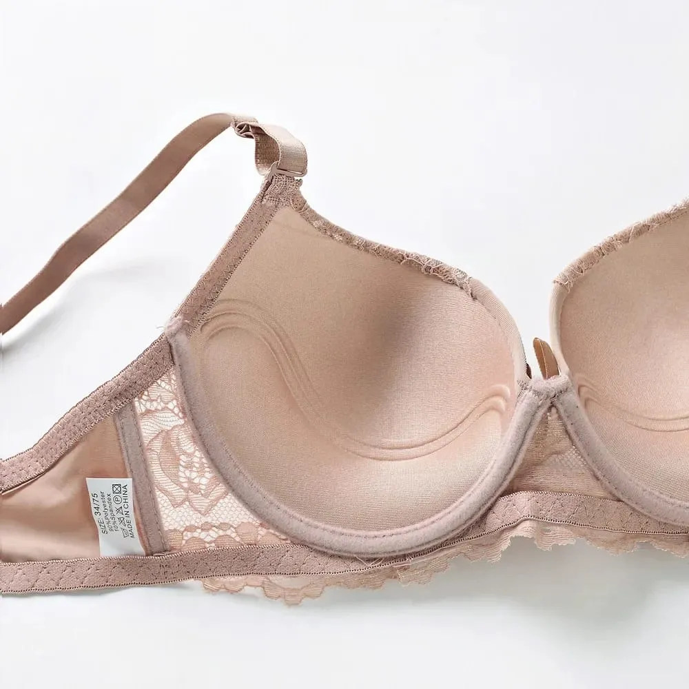 Bra Set Women's Sexy Lace Thin Cup Gather Adjustable Push Up Breathable Comfort Soft Ladies Underwear Lingerie Sets Bra Set — image 6