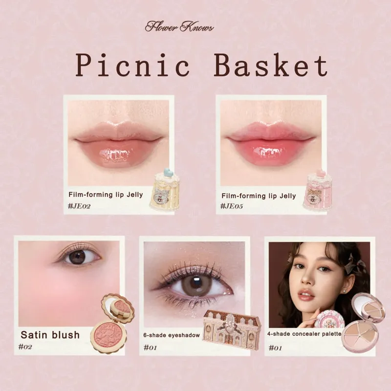 New Arrive Flower Knows The Sweetie Bear Collection Mini Setting Powder Cookie Perfume and Dual Ended Brow Gel and Pencil