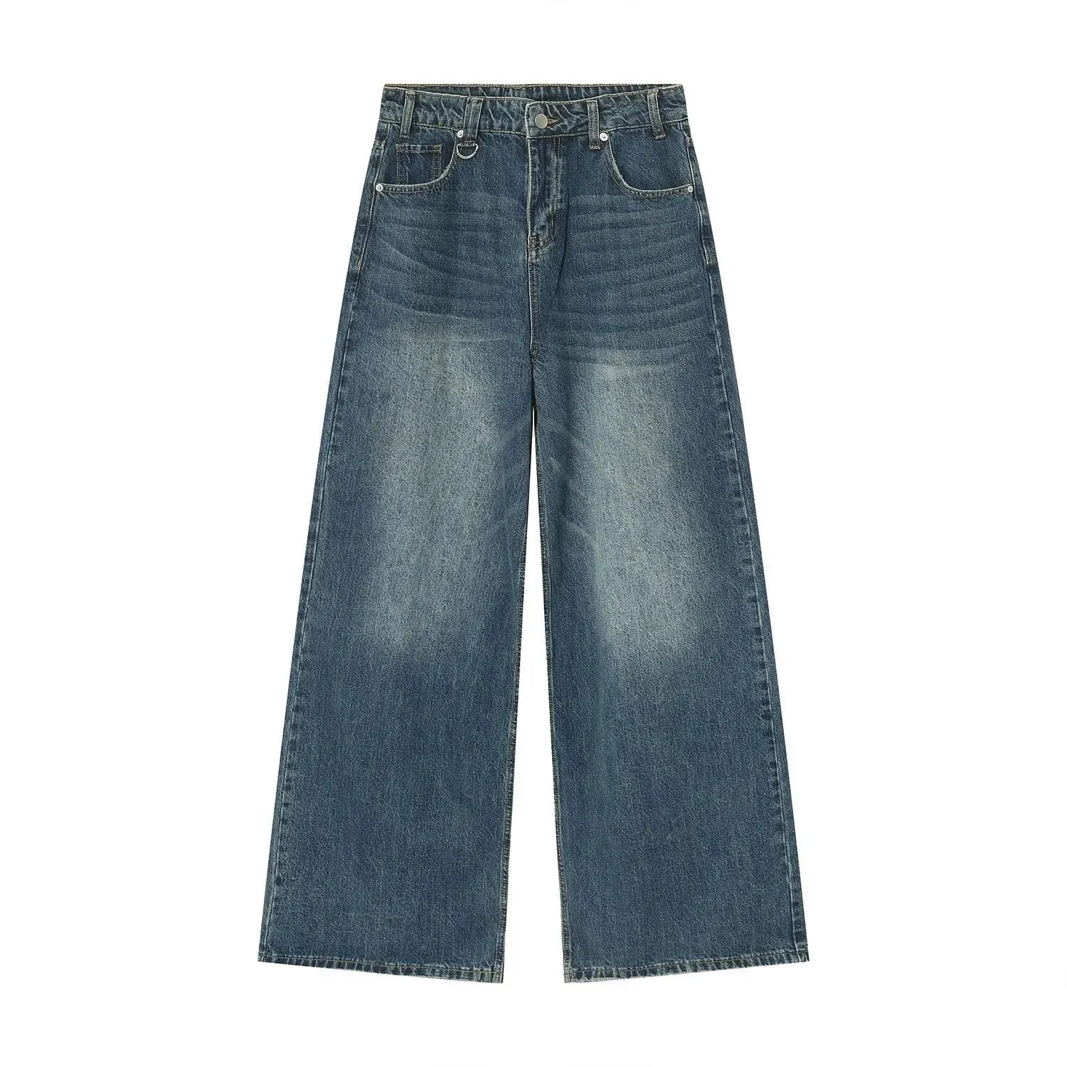 Summer Men's Denim Pants Old Blue Washed Male Jeans Straight Casual Menwear Loose Wide Leg Trousers New Fashion 9C354 — image 11