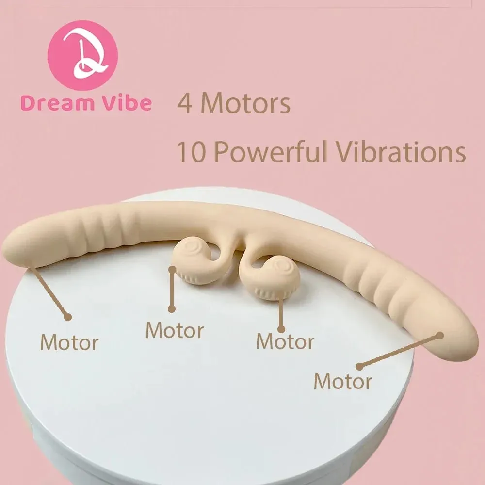 4motorový dvojitý vibrátor dildo 10 silných vibrací Dámský masážní přístroj Lesbická láska Hračka Dárek Penetrace Sex Toy Girl — image 2