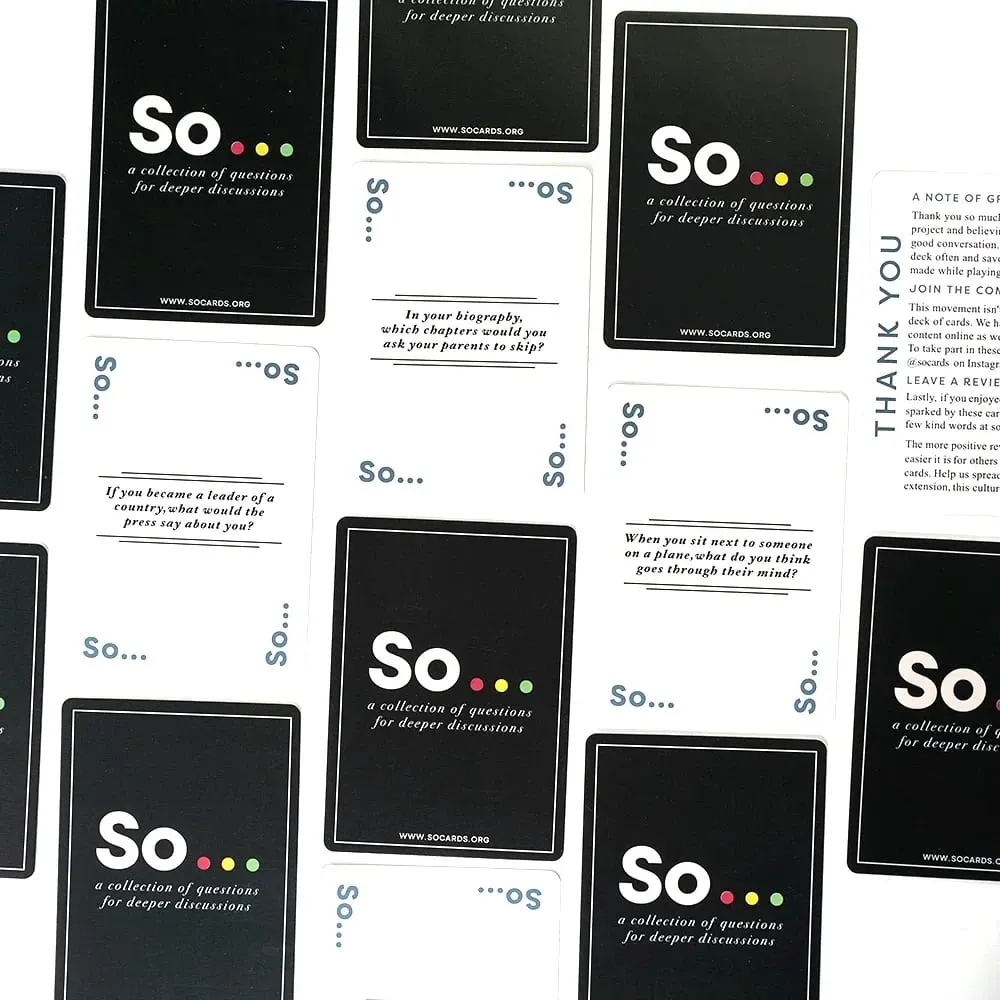 So Cards Conversation Starter - High Quality Special Style Questions Card Game for Adults & Families Party Leisure Board Game — image 4