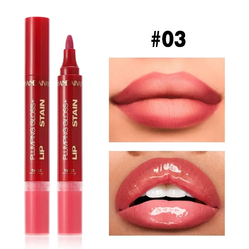 Double-headed Liquid Lip Gloss Pen Lip Contour Liner Oil 2 in 1 Lip Glaze Long Lasting Moisturizing Plumping Lips Stain Makeup — image 8
