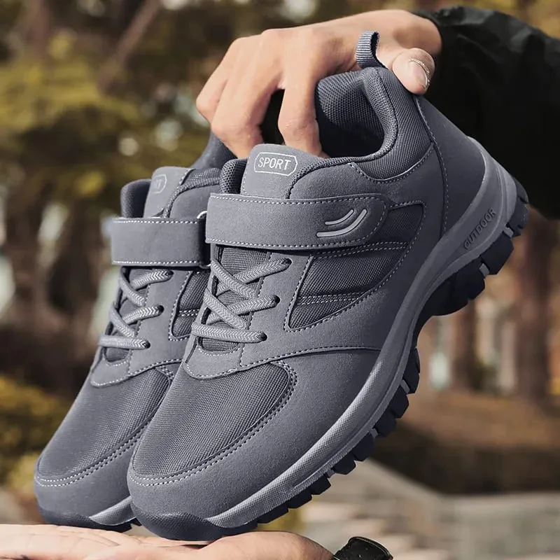 Men's Trendy Running Shoes With Hook And Loop Fastener Comfy Breathable Wear Resistant Shock Absorption Cushioned Sneakers — image 7