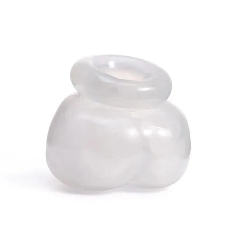 Male Silicone Ball Stretcher Scrotum Testicle BDSM Bondage Time Delay Sleeve Cock Penis Rings Adult Chastity Slave Sex Toys Men — image 8