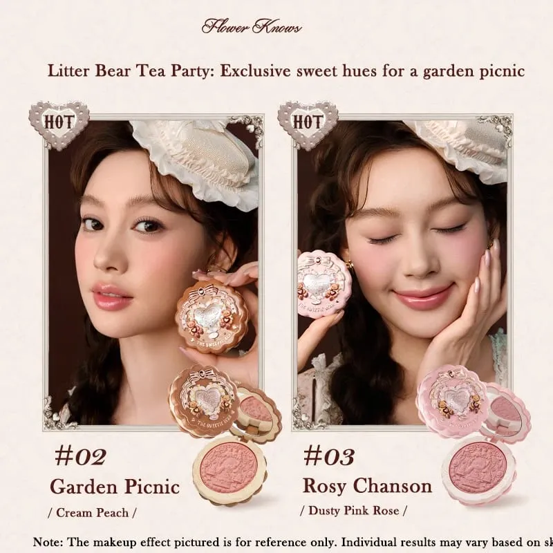 Flower Knows Pop Up Exclusive Sweetie Bear Makeup Set Canvas Bag Eyeshadow Blush Lip Jelly Kit Limited Edition Cute Makeup Gift — image 3