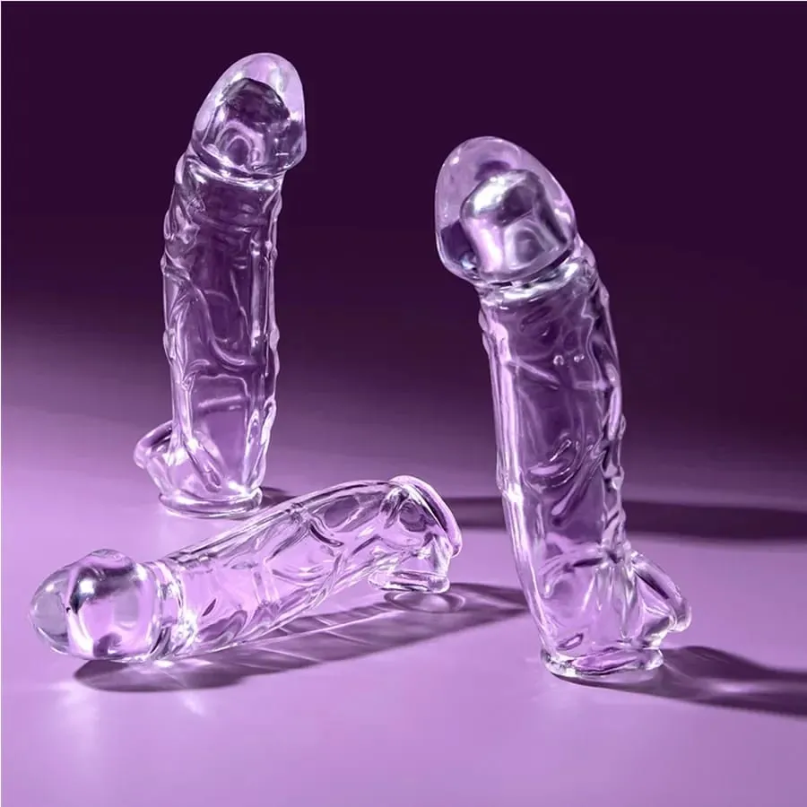 3 Size Reusable Penis Sleeve Soft Clear Cock Sleeve Penis Extender Adult Sex Toys for Men Women Durable Penis Enlarger Male