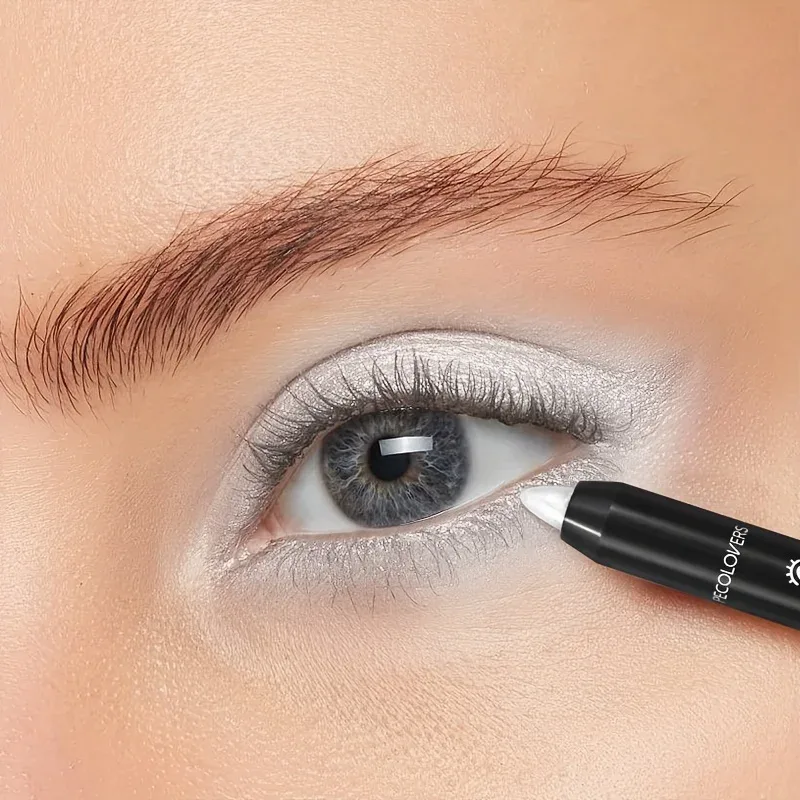 Pearlescent Eyeshadow Pencil Stick Highlight Stick Black & Grey Shimmer Eye Shadow Pen with Eyeliner 1pc