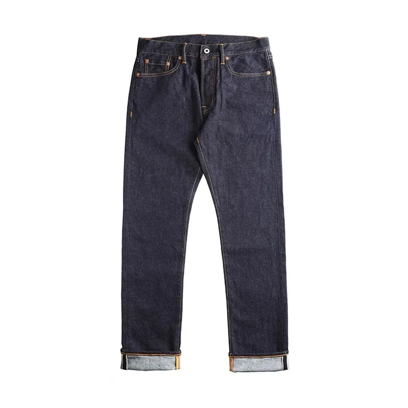 Red Tornado 12oz Slim Straight Jeans Rinsed Spring Men's Red Selvedge Denim Pants GT-0003 — image 4