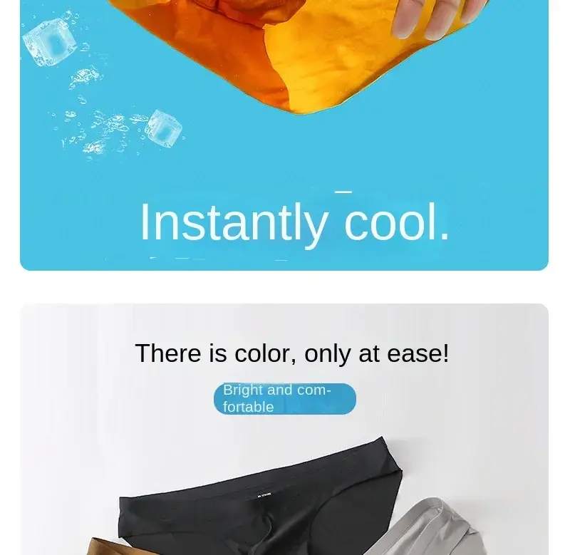 1 cikk Tavasszal és nyáron Új Ice Silk Nem nyomot hagyó fehérnemű FÉRFI háromszög nadrág Külön gyorsan száradó Youth Tide egyszínű — image 6