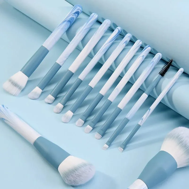 12pcs Makeup Brushes Set Portable Foundation Powder Blending Blush Concealer Synthetic Fiber Bristle Brush Blending Makeup Brush