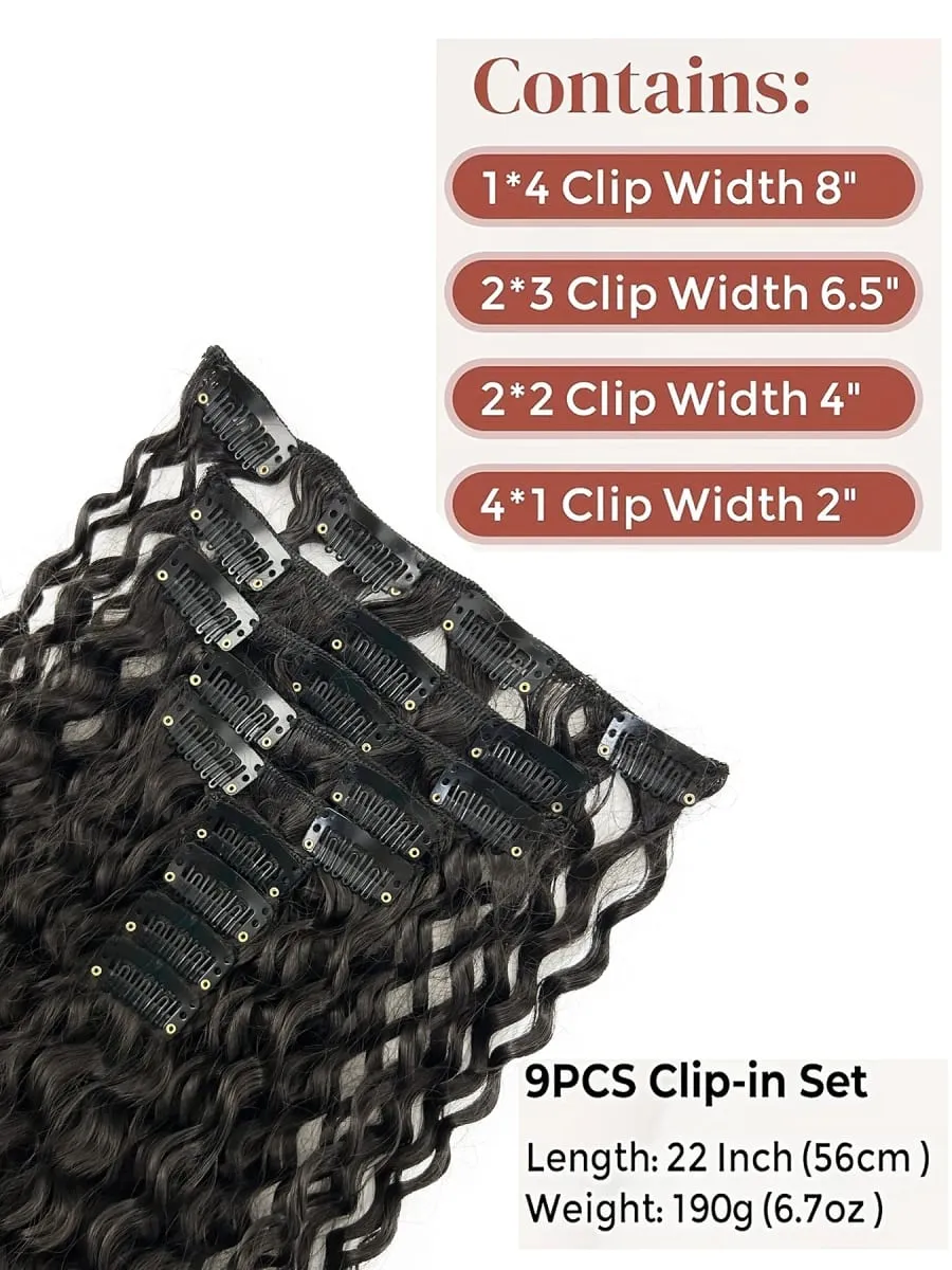 9PCS Clip in Hair Extensions 22 Inch Curly Hair Extension Long Soft Synthetic Hairpieces for Women — image 10