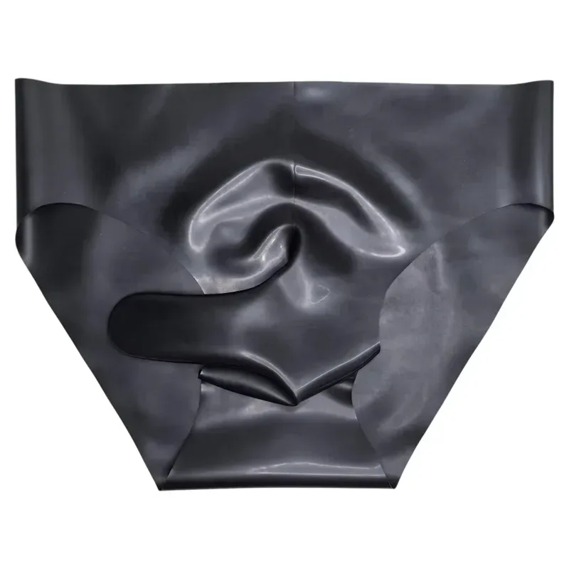 Men's Sexy Latex Sheath Underpants Seamless Rubber Briefs See-Through Male Sissy Couple Low Waist Erotic Tight Safety Panties