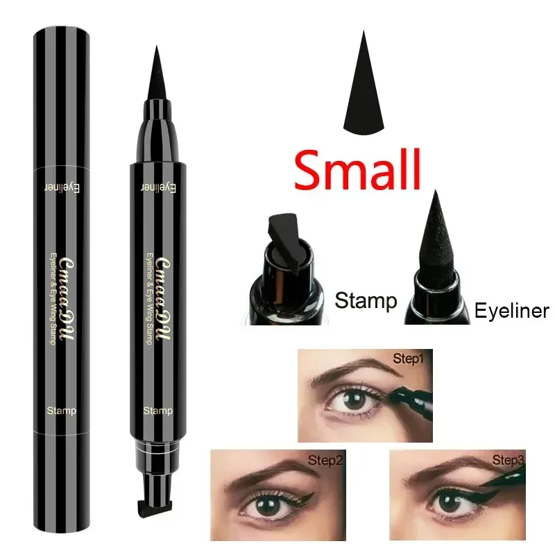 1pcs Big Double-headed seal eyeliner Waterproof and quick-drying black liquid eyeliner small lash glue pen Eye makeup cosmetic