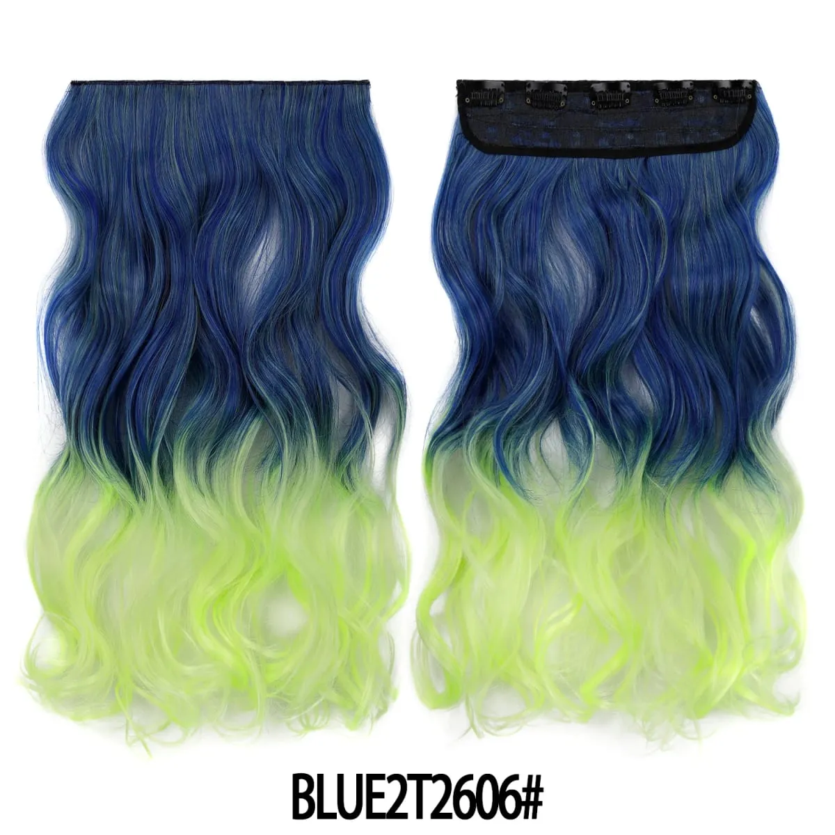 Jeedou One Piece 5 Clips Wavy Ombre Clip In Hair Extensions Long Water Wave Συνθετικά Σγουρά Μαλλιά Κομμάτι Rainbow Χρωματιστά Μαλλιά — image 28
