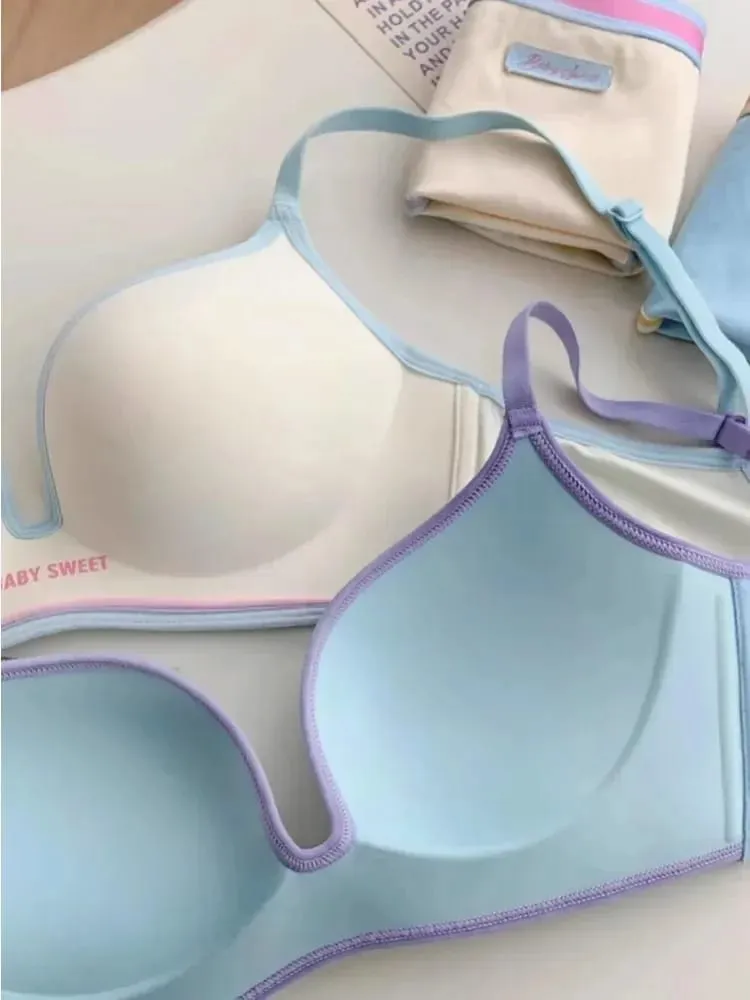 Seamless Underwear Girls Close Small Breasts Without Underwire Comfort Girls Close Breast Bra Show Large Japanese Sweet Suit — image 2