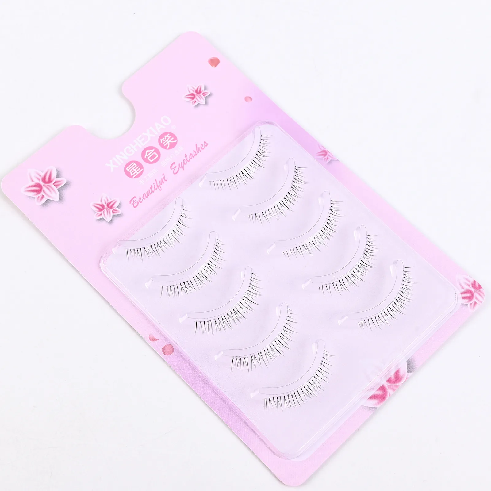 5pairs Clear Band Lower False Eyelashes Natural-look Lashes For Daily Makeup Invisible C Curl Synthetic Fiber Beauty Eye Tool — image 4