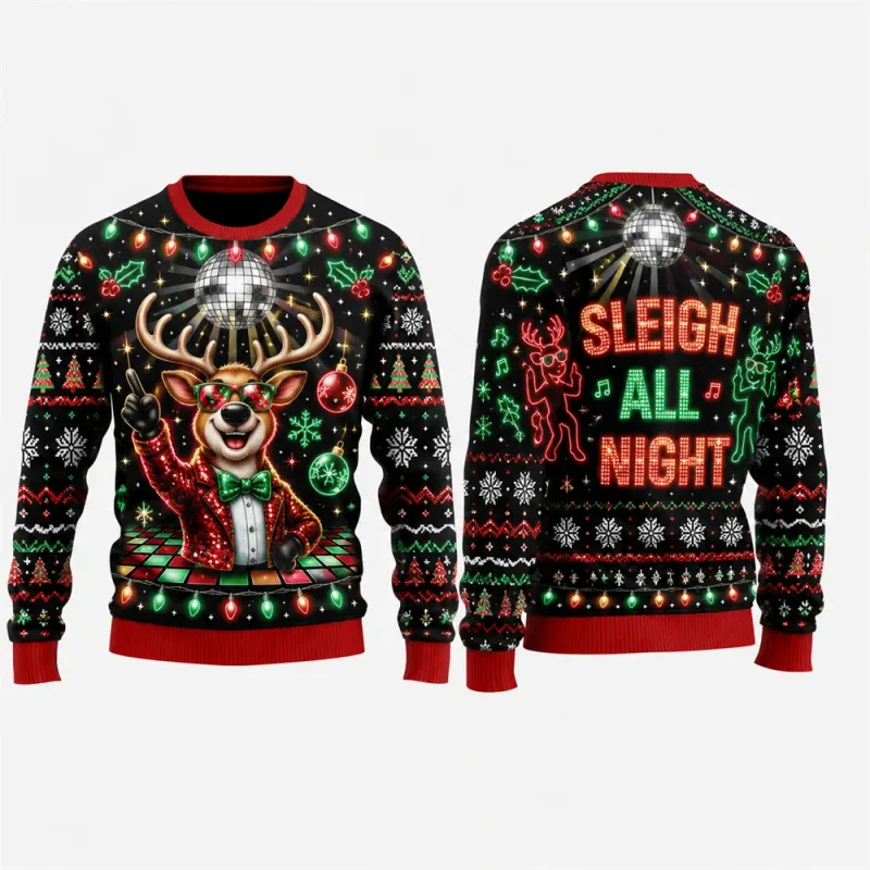 Gingerbread Man Ugly Christmas Sweatshirt 3D Grafisk Crewneck Unisex Funny Candy Cane Julefest Ferie Pullover Gave Mand Top — image 4