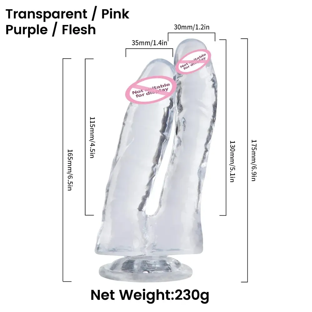 Double Ended Dildo Sex Machine Realistic Dildo With Suction Cup G-spot Orgasm Anal Plug Sex Toy for Women JoinJJtoy — image 6