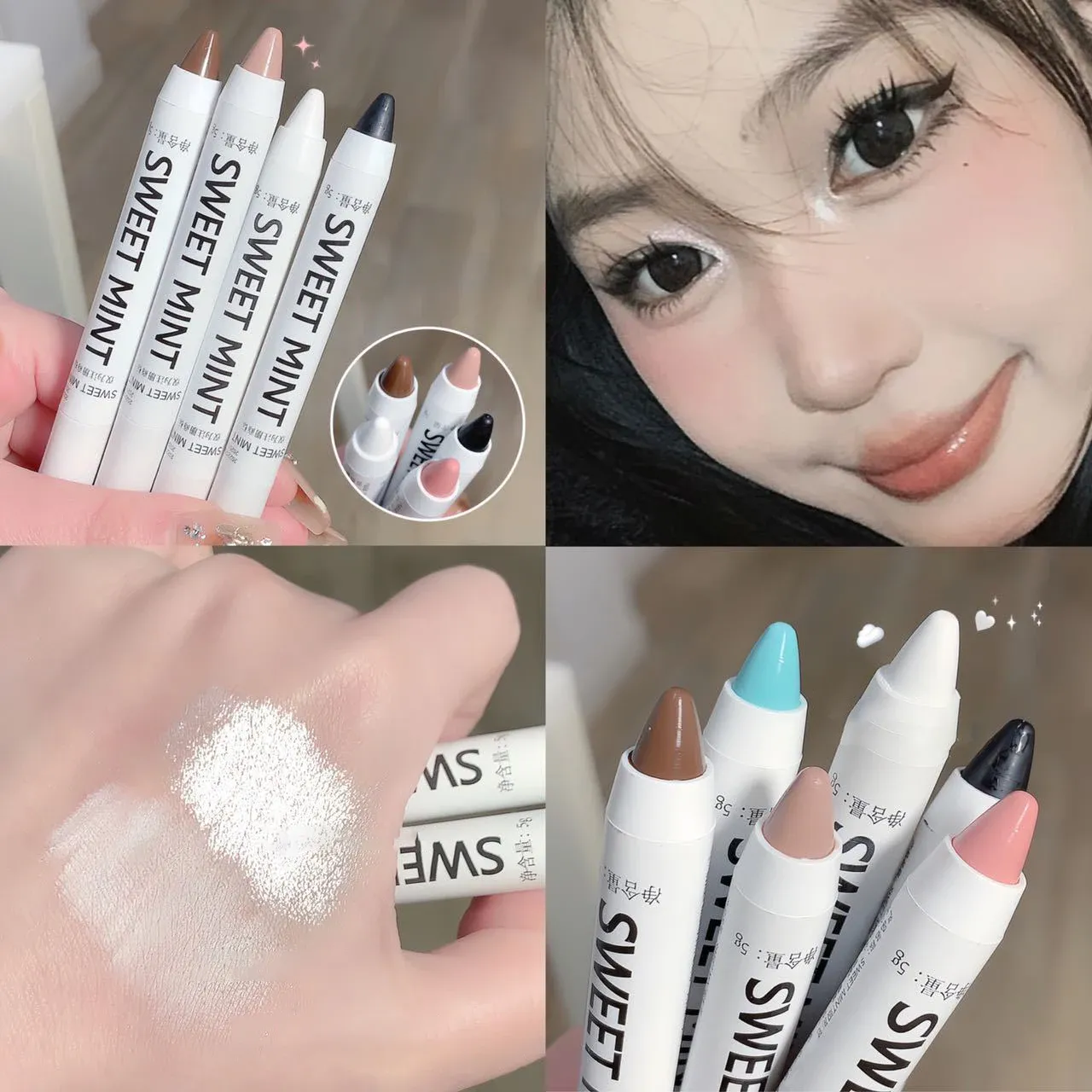 White Eyeliner Shiny Glitter Eyeshadow Stick Eyeliner Pen 13 Colors Matte Blue Purple Pink Eye Liner Makeup Brighten Silkworm — image 3