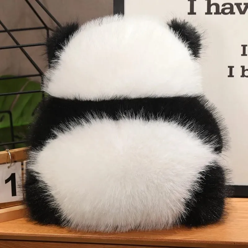 Super Fluffy Plush Panda Shadow Stuffed Qizai Back View Cushion Nordic Style Sofa Decor PIllow Chocolate Panda Hug Waist Pillow