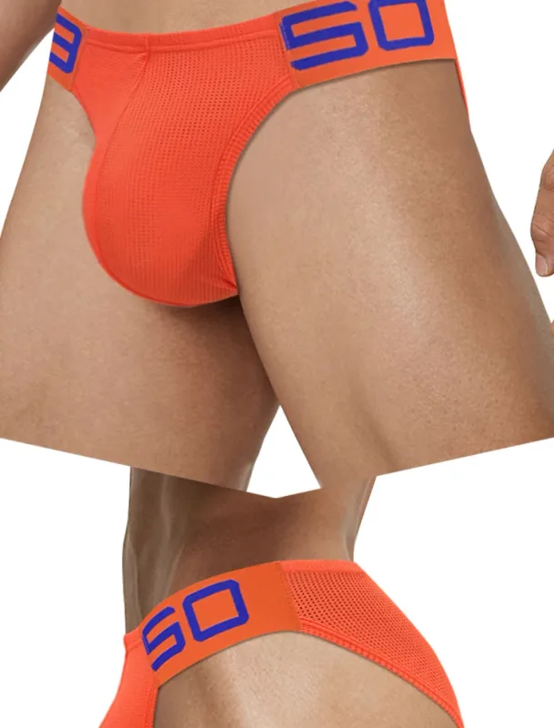 Calzoncillos transpirables de malla de mezcla de nailon para hombre, ropa interior Sexy de Color fluorescente con letras de empalme de cuerno en relieve, cinturilla elástica ancha — image 21
