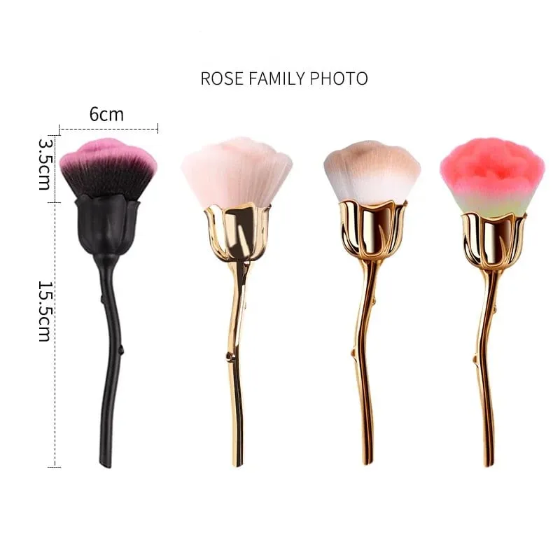 Rose Flower Nail Art Brush Remove Nail Dust Brushes High Quality Acrylic UV Gel Polish Powder Cleaning Tool Beauty Makeup Brush — image 6