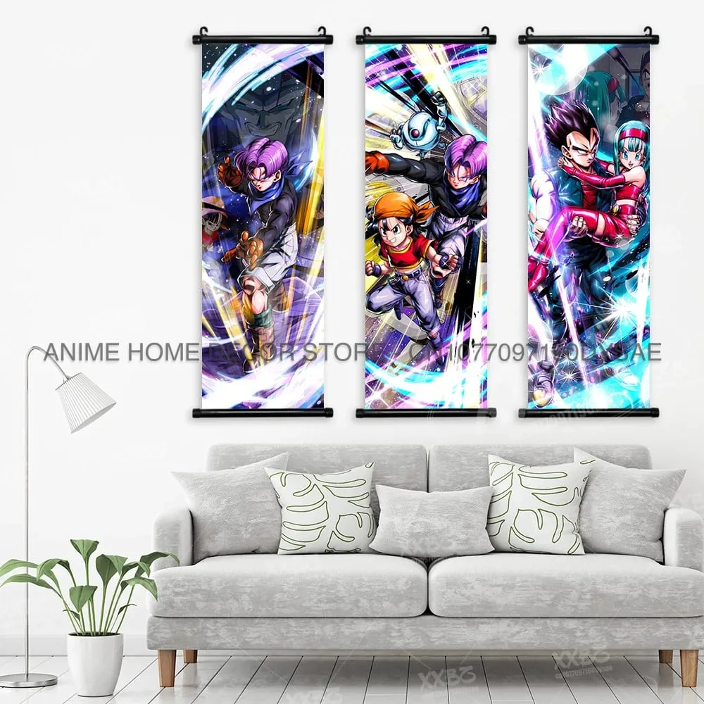 Dragon Ball Posters Anime Figures Wall Art Frieza Home Decor VegetaIII Scrolls Picture Goku Hanging Painting Son Gohan Wallpaper — image 3