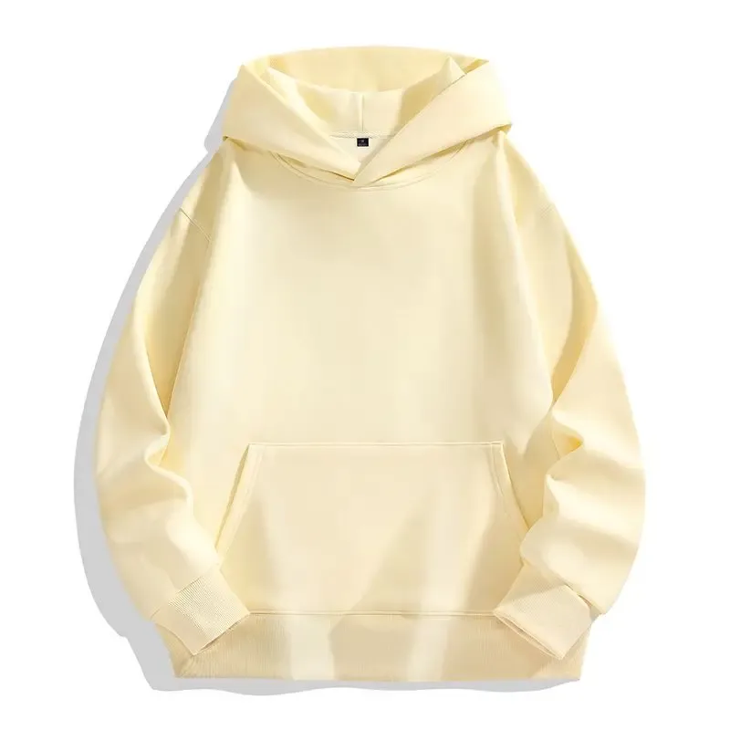 480GSM Winter Men's 100% Cotton Oversized Hoodies No String Casual Streetwear Sporty Hooded Sweatshirts Heavy Fleece Pullovers — image 3