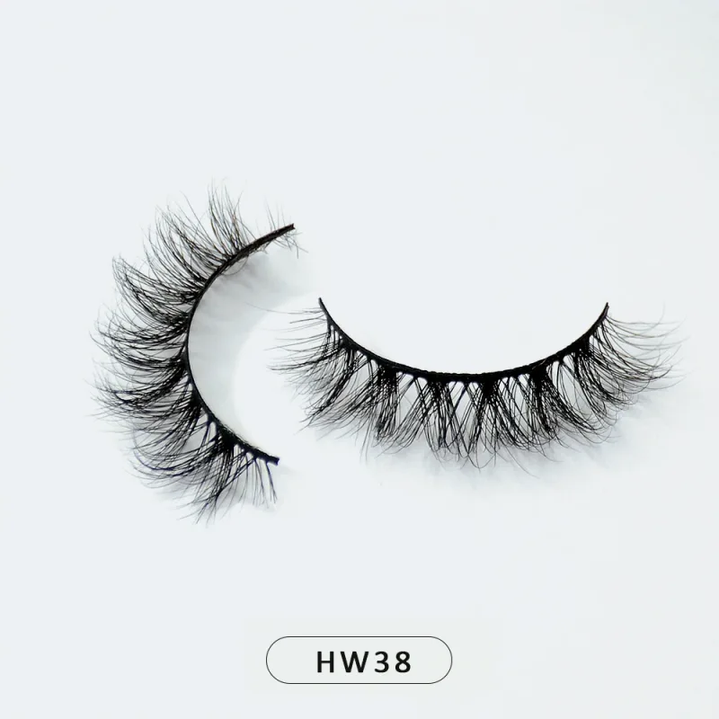 Dropshipping 10-15mm 3D Real Mink Handmade Crossing Lashes Individual Strip Thick Lash Fake Eyelashes with free paper boxes — image 5