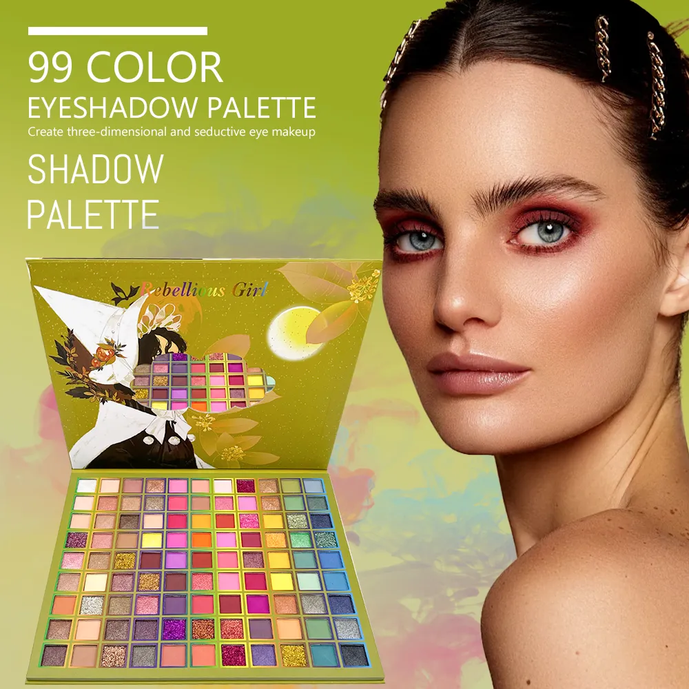 99 Color Rainbow Eye Makeup Plate Professional Matte Flash Plate Durable Eye Shadow Plate Suitable for Gifts to Women Cosmetics — image 3