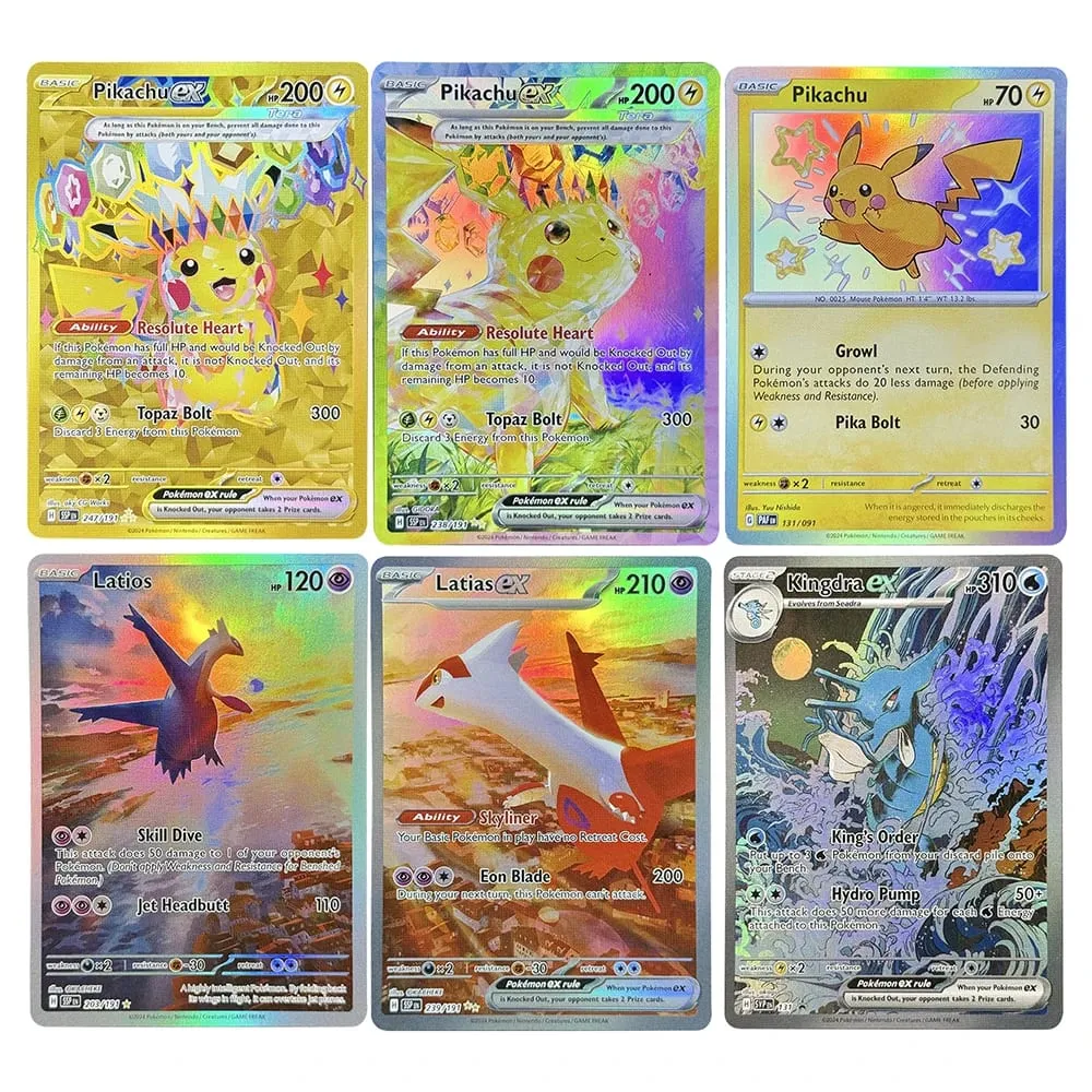 PKM English Single Card Surging Sparks Latios Hydreigon Pikachu Milotic Kingdra Game Trading Collection PTCG Proxy Toys Gifts — image 1