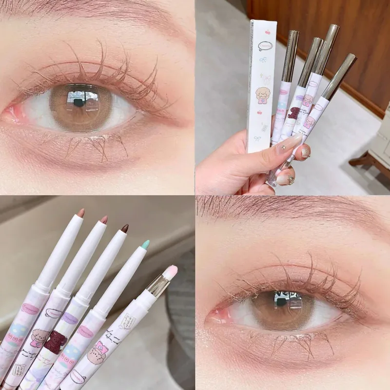 Perlglanz-Trauben-Eyeliner-Gel mit Pinselmischung, seidig glatt, Teebraun, Rosa, liegend, Seidenraupe, wasserfest, Eyeliner-Stift, Make-up — image 6