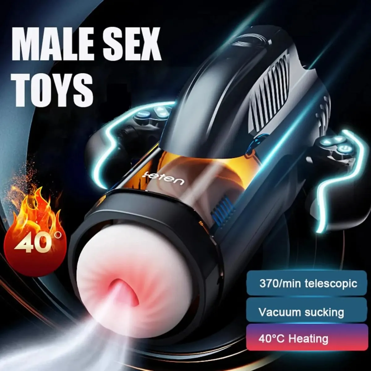 Automatic Male Masturbator with Sucking Thrusting Modes Heating Stroker Blowiob Machine LCD Display Adult Sex Toy for Men — image 4