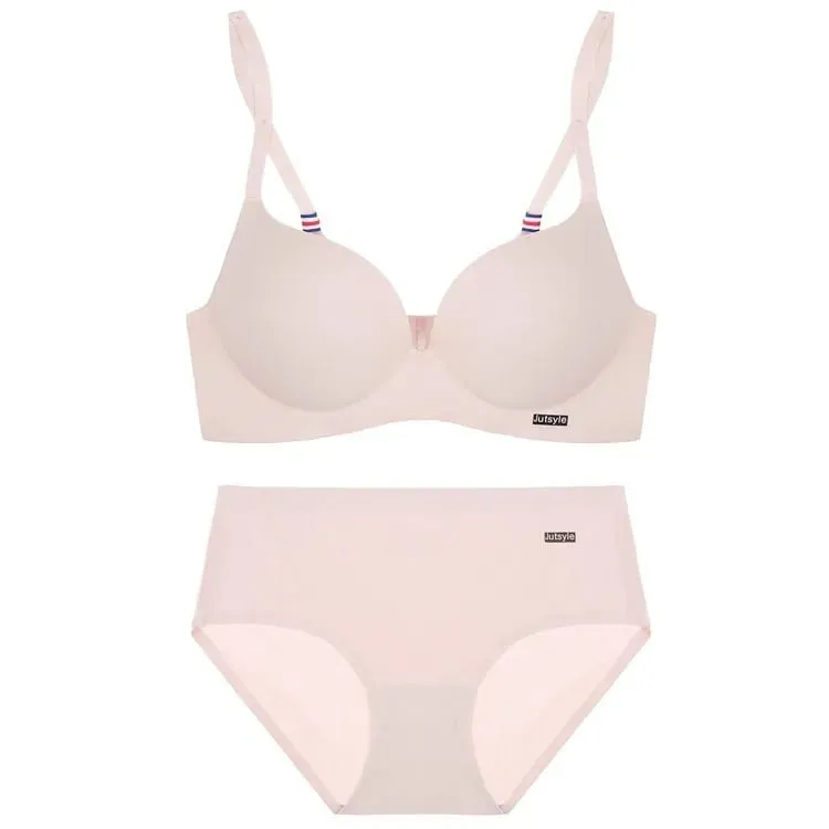 Wireless Ice Silk No Steel Ring Seamless Bra Set Women Push Up Bra Beautiful Back Sexy Bra Underwear Comfortable Seaml — image 10
