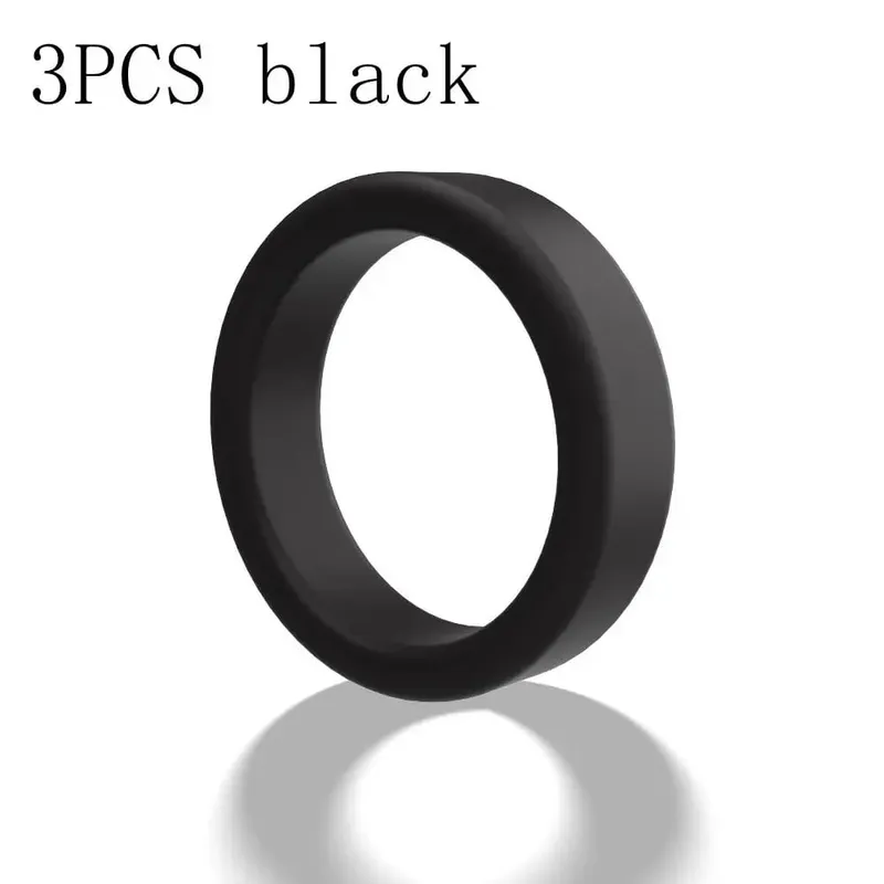 3pcs/set Penis Ring Delay Ejaculation Silicone Reusable Semen Cock Rings on for Men Enlargement Sex Toys For Men Couple Rings — image 8
