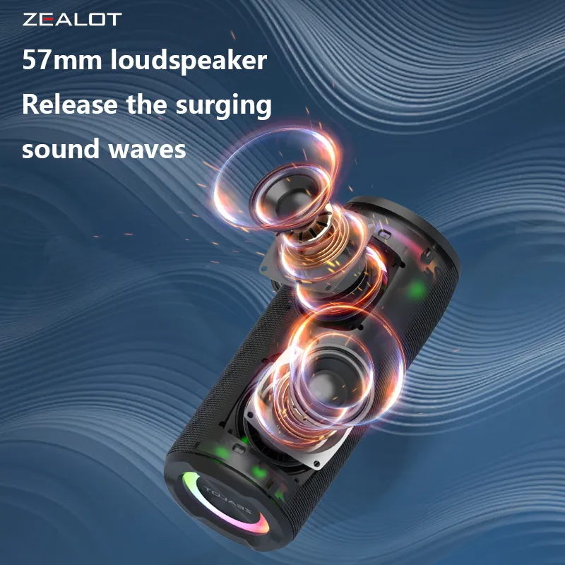 S51 Pro 40W Wireless Speakers Outdoor Portable Subwoofer Speaker 5200mAh Battery 24 Hours Playtime Loud Stereo.