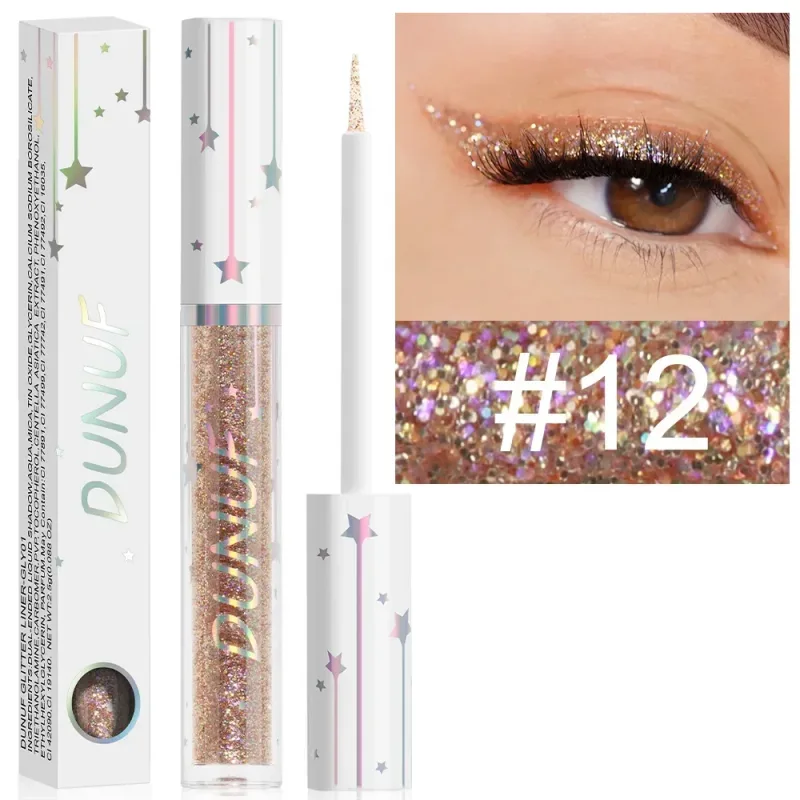 Shiny Liquid Eyeliner Pen Black Glitter Pigment Eye Liner Ultra-fine Quick-dry Waterproof Non-smudge Eyes Makeup Cosmetics