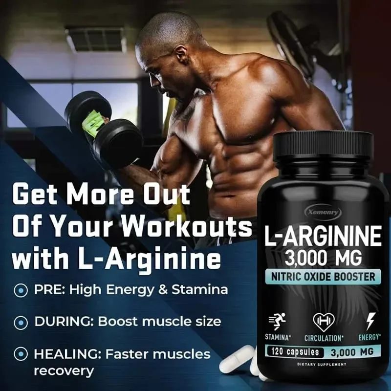L-Arginine - Strengthen Muscles Improve Blood Circulation and Boost Energy Endurance and Athletic Performance — image 6