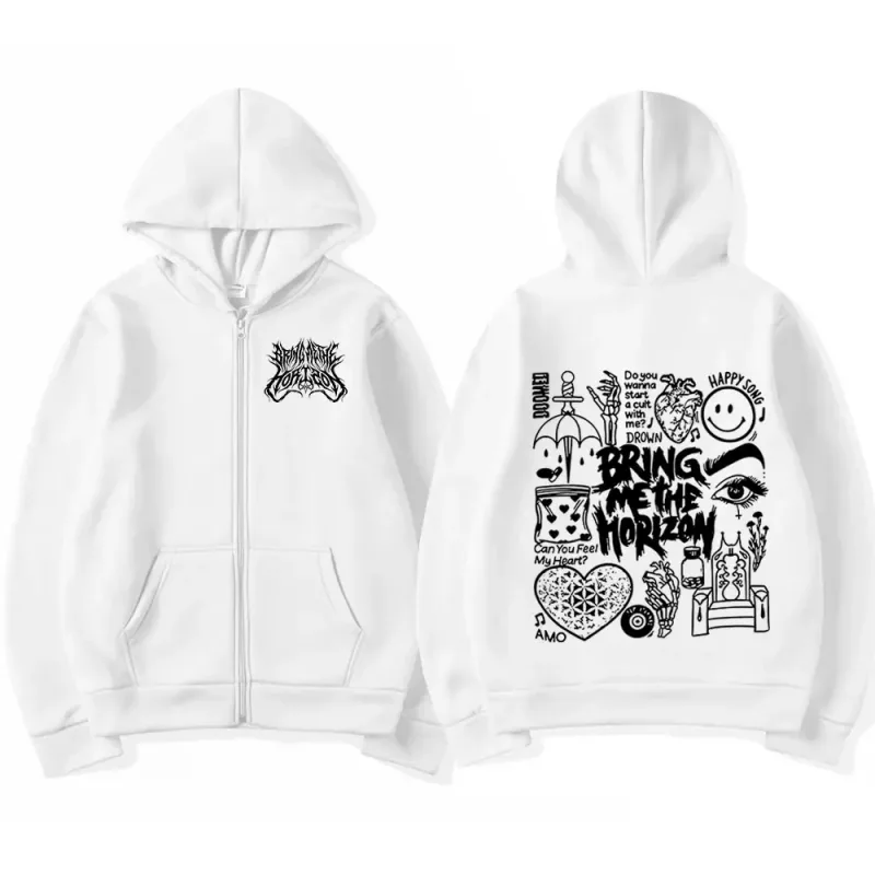 BringMe TheHorizon Zipper Hoodies Heavy Metal Rock Band Oversized Zip Up Sweatshirts Men Women Casual Harajuku Jacket Coats — image 5