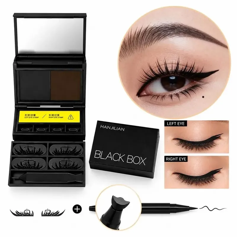 Waterproof Eye Makeup Stamping Pen Set Long Lasting Portable Lower Lash Stamp Smudge Resistant Ultra Fine Eyeliner Stamp Pen