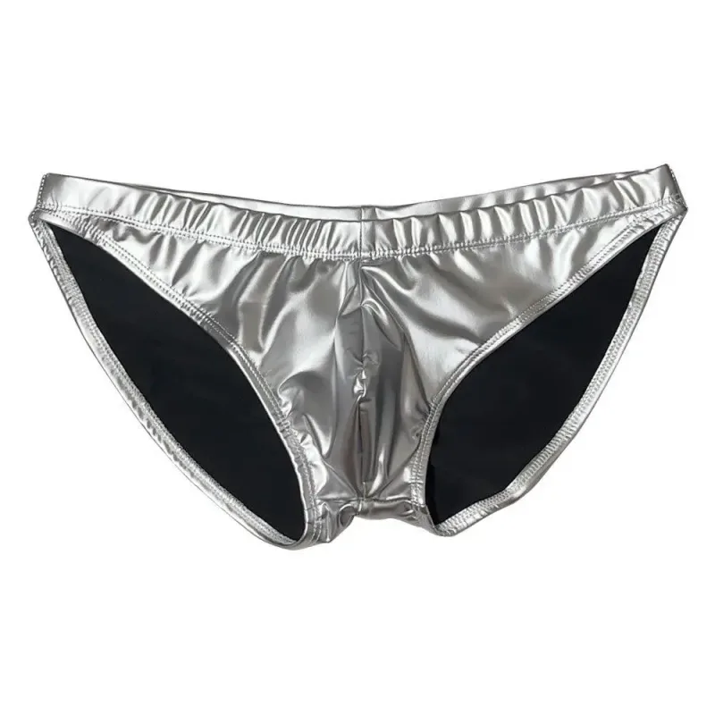 Seluar Renang Berkilat Minyak PU Buih Anjal Punggung Bertingkat Rendah-Mengangkat Slip Bikini Shirring Jahitan Selangkangan Seluar Dalam Mandi Seluar Pendek — image 18