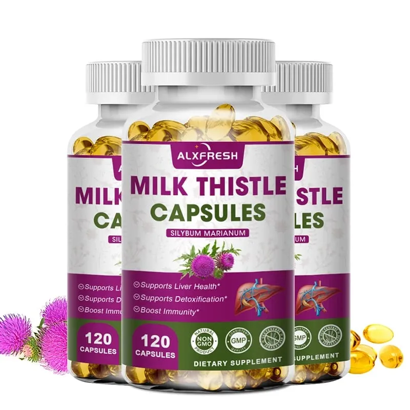 Milk Thistle Extract for Antioxidant Detox Support Liver Health Function Herbal Supplement Promotes Liver Cleansing and Repair