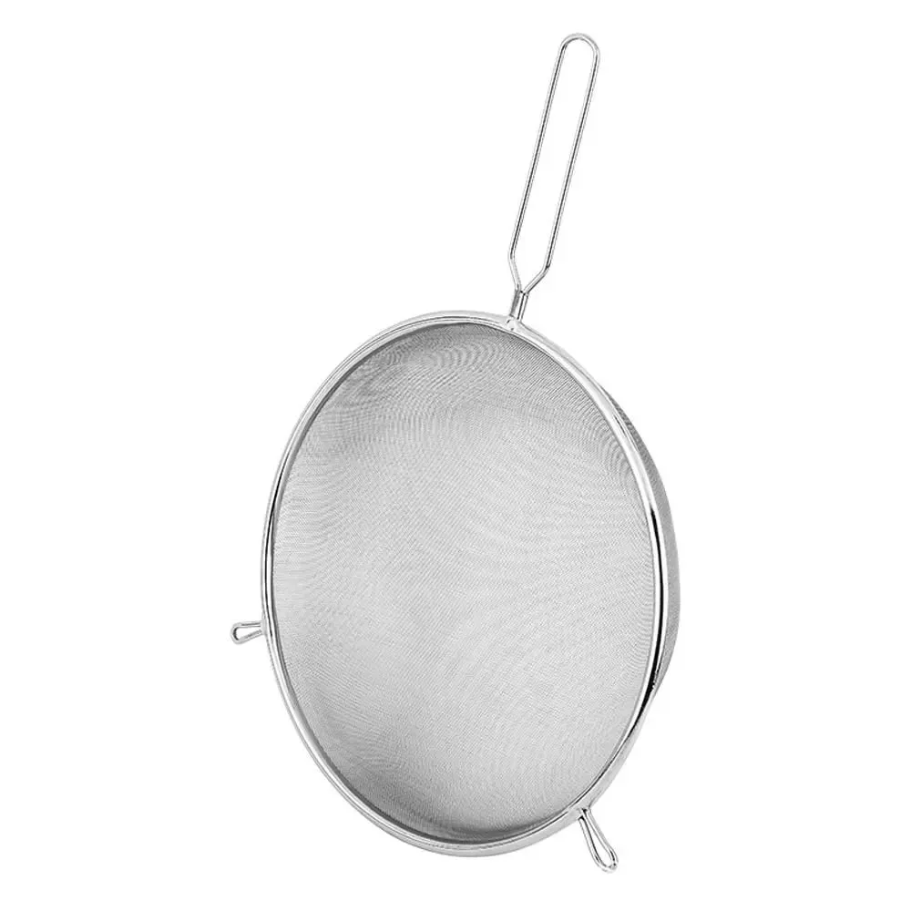 Stainless Steel Flour Filter Screen Double Ear Screen Handle Fine Mesh Strainer Cooking Spoon Soybean Milk Snack French Fries
