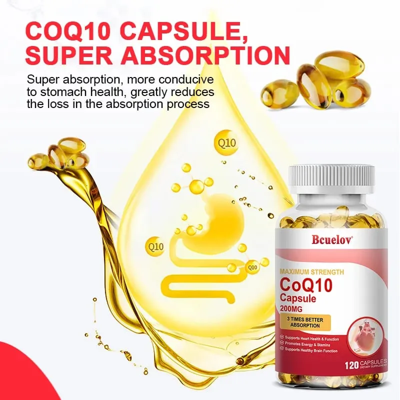 CoQ10 200 mg měkké gely – 3x lepší vstřebatelný antioxidant pro zdraví srdce a produkci energie Koenzym Q10 doplňky stravy — image 6