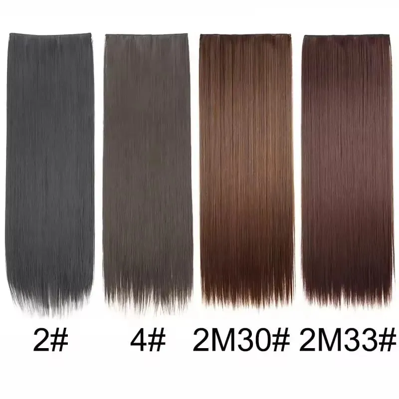 Extensión de cabello sintético para mujer, hilo Invisible, sintético, Natural, falso, largo, liso, Rubio, 32 pulgadas — image 4