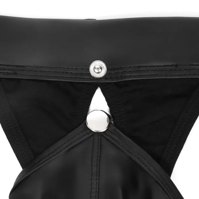 Intimo da uomo perizoma in ecopelle con custodia staccabile, mutande a vita bassa con culo aperto per un uso confortevole — image 12