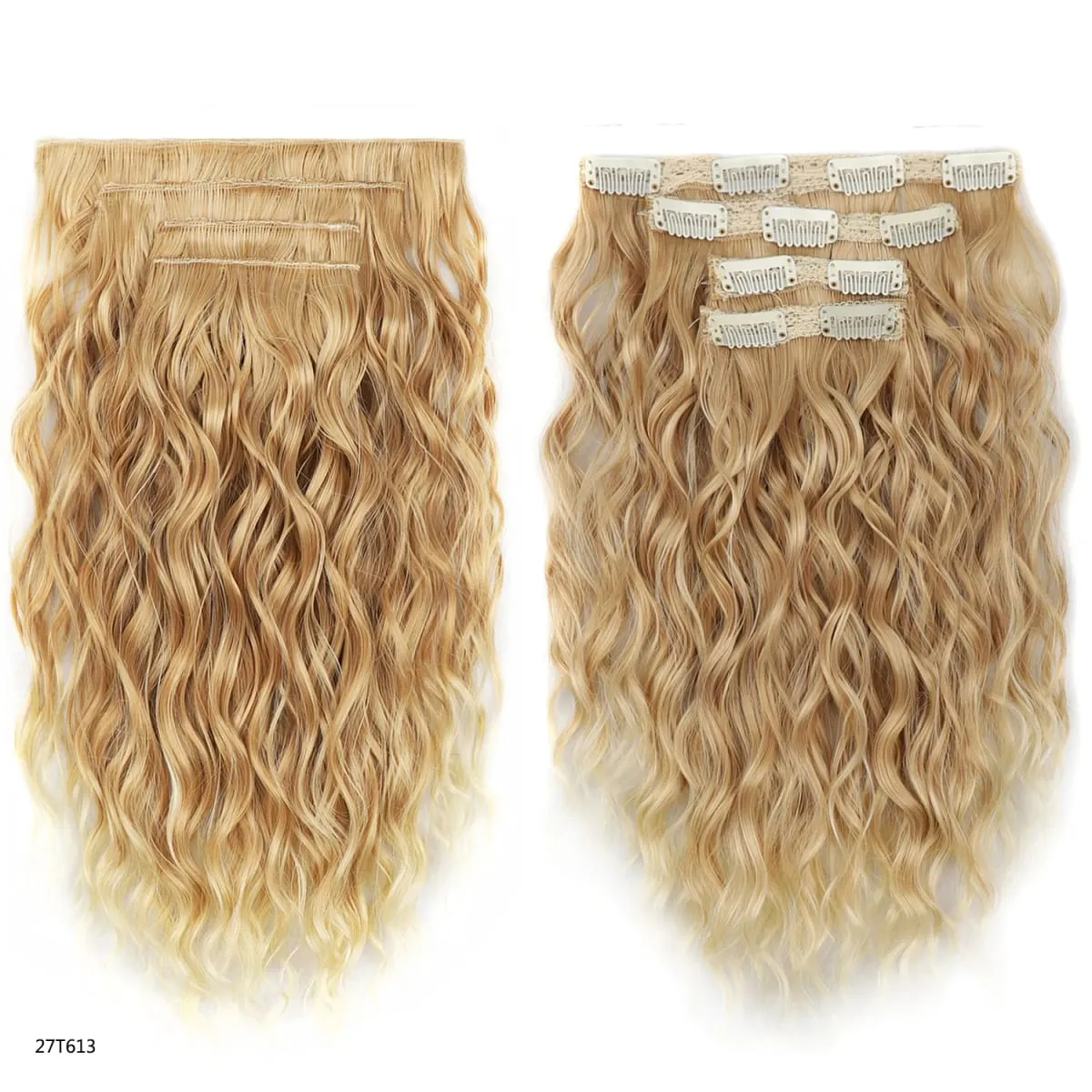 Zolin Synthetic Hair Clip in Hair Extensions 4pcs/set Short Wave Curly Hair Brown Blonde Color Hairpiece For Women Daily Use — image 4