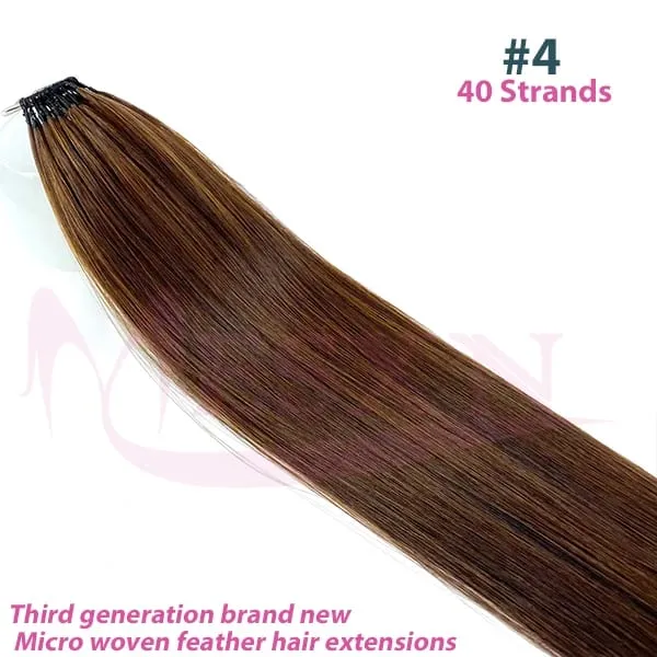 Third New Feather Hair Extensions 100% Human Hair Real Natural Hair Comfortable And Invisible Brown Blonde 613 Color — image 11