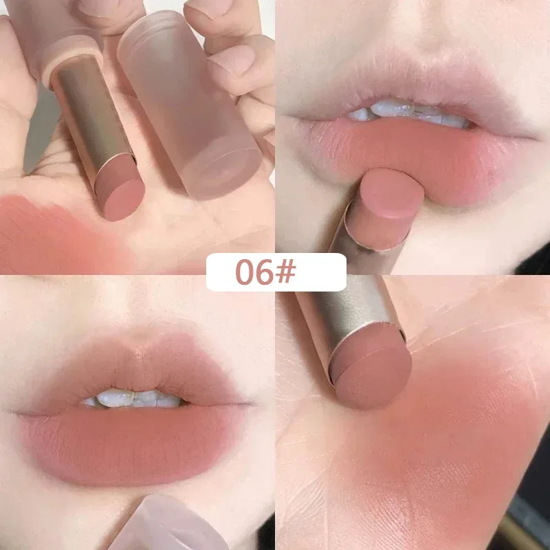 Matte Velvet Lipstick Cool Brown Silky Long Lasting Waterproof Non-stick Cup Lip Gloss Soft Mist Nude Tint Lipstick Lip Makeup — image 8