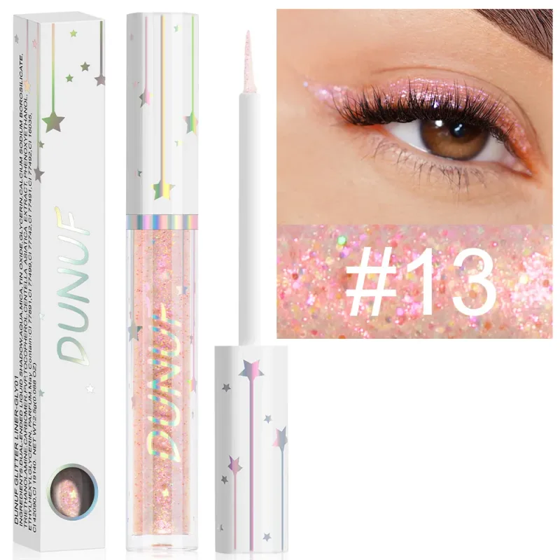 Diamond Blue Sequins Eyeliner Glitter Shiny Brighten Lying Silkworm Makeup Highlight Liquid Eye Liners Pigment Green Silver Gold — image 19